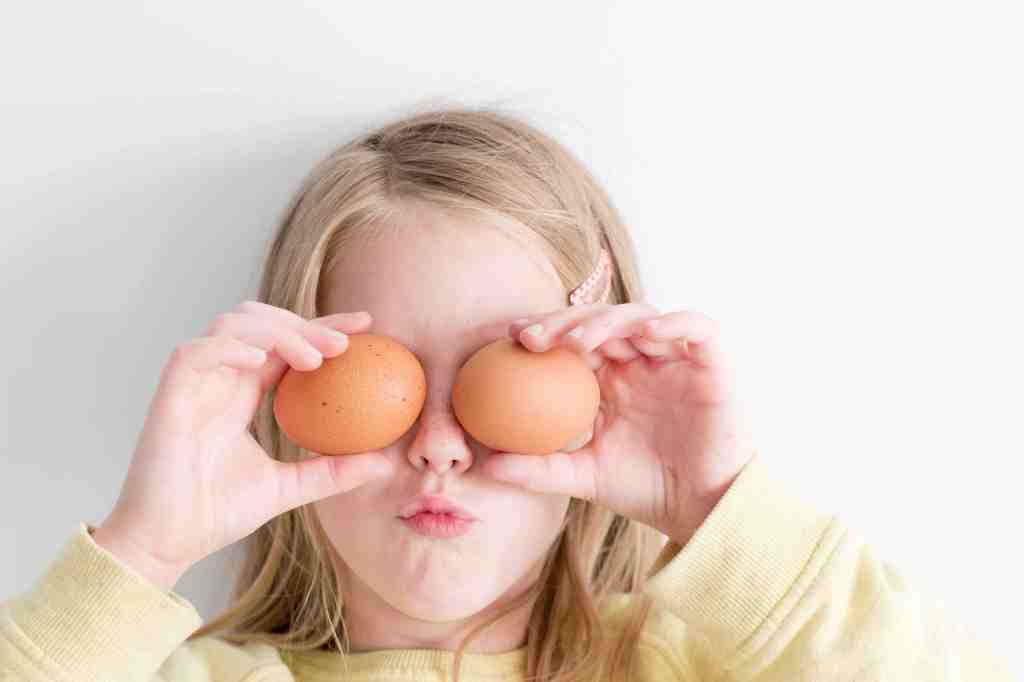 Girl with eggs for eyes